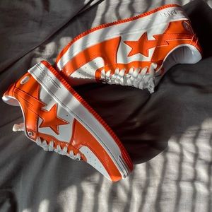 Orange and White Bapestas, Size 9.5, New never worn